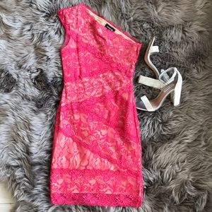 Beautiful pink lace BEBE dress